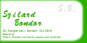 szilard bondor business card