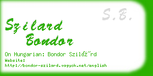 szilard bondor business card